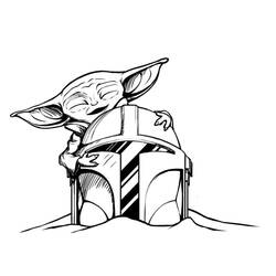 Dessin à colorier: Bébé Yoda (Personnages de dessins animés) #195064 - Coloriages à Imprimer Gratuits