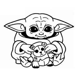 Dessin à colorier: Bébé Yoda (Personnages de dessins animés) #195066 - Coloriages à Imprimer Gratuits
