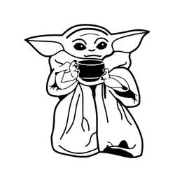 Dessin à colorier: Bébé Yoda (Personnages de dessins animés) #195068 - Coloriages à Imprimer Gratuits