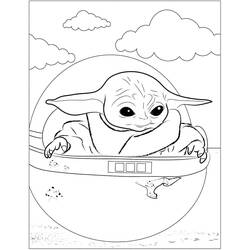 Dessin à colorier: Bébé Yoda (Personnages de dessins animés) #195070 - Coloriages à Imprimer Gratuits