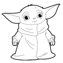 Dessin à colorier: Bébé Yoda (Personnages de dessins animés) #195072 - Coloriages à Imprimer Gratuits