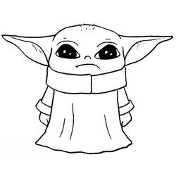 Dessin à colorier: Bébé Yoda (Personnages de dessins animés) #195073 - Coloriages à Imprimer Gratuits