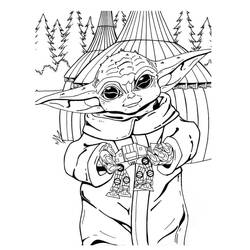 Dessin à colorier: Bébé Yoda (Personnages de dessins animés) #195074 - Coloriages à Imprimer Gratuits