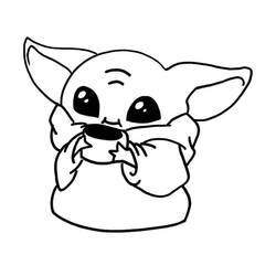 Dessin à colorier: Bébé Yoda (Personnages de dessins animés) #195076 - Coloriages à Imprimer Gratuits