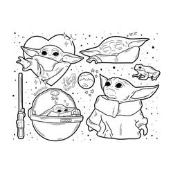 Dessin à colorier: Bébé Yoda (Personnages de dessins animés) #195078 - Coloriages à Imprimer Gratuits