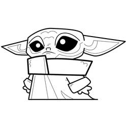 Dessin à colorier: Bébé Yoda (Personnages de dessins animés) #195079 - Coloriages à Imprimer Gratuits