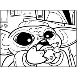 Dessin à colorier: Bébé Yoda (Personnages de dessins animés) #195080 - Coloriages à Imprimer Gratuits