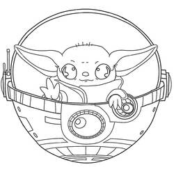 Dessin à colorier: Bébé Yoda (Personnages de dessins animés) #195081 - Coloriages à Imprimer Gratuits