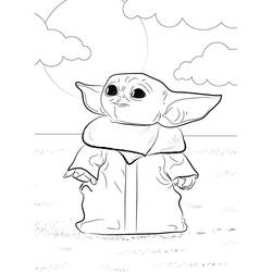 Dessin à colorier: Bébé Yoda (Personnages de dessins animés) #195082 - Coloriages à Imprimer Gratuits