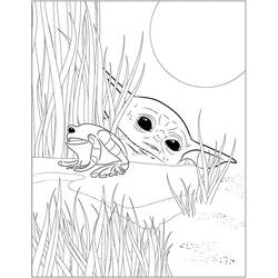 Dessin à colorier: Bébé Yoda (Personnages de dessins animés) #195083 - Coloriages à Imprimer Gratuits