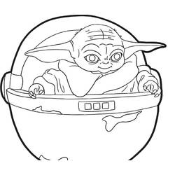 Dessin à colorier: Bébé Yoda (Personnages de dessins animés) #195084 - Coloriages à Imprimer Gratuits