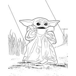 Dessin à colorier: Bébé Yoda (Personnages de dessins animés) #195085 - Coloriages à Imprimer Gratuits