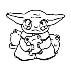 Dessin à colorier: Bébé Yoda (Personnages de dessins animés) #195086 - Coloriages à Imprimer Gratuits