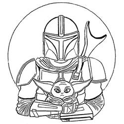 Dessin à colorier: Bébé Yoda (Personnages de dessins animés) #195087 - Coloriages à Imprimer Gratuits