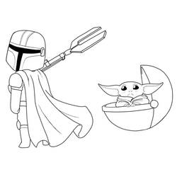 Dessin à colorier: Bébé Yoda (Personnages de dessins animés) #195088 - Coloriages à Imprimer Gratuits