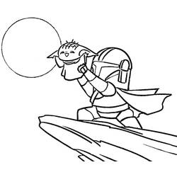 Dessin à colorier: Bébé Yoda (Personnages de dessins animés) #195089 - Coloriages à Imprimer Gratuits