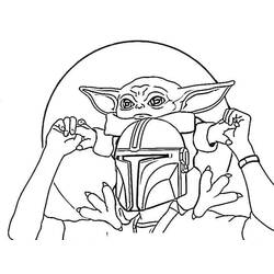 Dessin à colorier: Bébé Yoda (Personnages de dessins animés) #195090 - Coloriages à Imprimer Gratuits