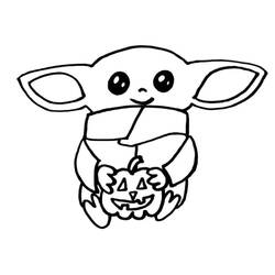 Dessin à colorier: Bébé Yoda (Personnages de dessins animés) #195091 - Coloriages à Imprimer Gratuits