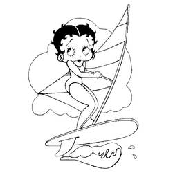 Coloriage gratuit Betty Boop (Personnages de dessins animés) #203054 à colorier aux crayons