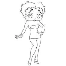 Dessin à colorier: Betty Boop (Personnages de dessins animés) #26035 - Coloriages à Imprimer Gratuits