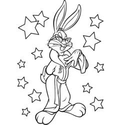 Dessin à colorier: Bugs Bunny (Personnages de dessins animés) #26310 - Coloriages à Imprimer Gratuits