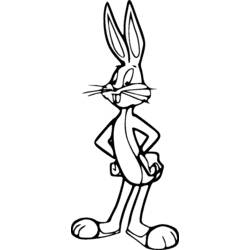 Dessin à colorier: Bugs Bunny (Personnages de dessins animés) #26328 - Coloriages à Imprimer Gratuits