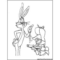 Dessin à colorier: Bugs Bunny (Personnages de dessins animés) #26376 - Coloriages à Imprimer Gratuits
