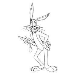 Dessin à colorier: Bugs Bunny (Personnages de dessins animés) #26409 - Coloriages à Imprimer Gratuits
