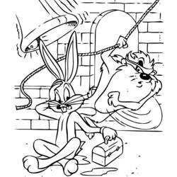 Dessin à colorier: Bugs Bunny (Personnages de dessins animés) #26414 - Coloriages à Imprimer Gratuits