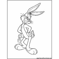Dessin à colorier: Bugs Bunny (Personnages de dessins animés) #26450 - Coloriages à Imprimer Gratuits