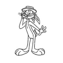Dessin à colorier: Bugs Bunny (Personnages de dessins animés) #26451 - Coloriages à Imprimer Gratuits