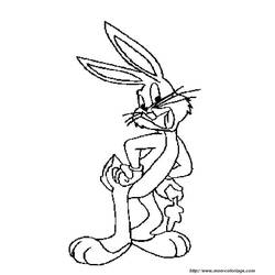 Dessin à colorier: Bugs Bunny (Personnages de dessins animés) #26474 - Coloriages à Imprimer Gratuits