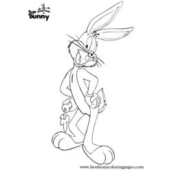 Dessin à colorier: Bugs Bunny (Personnages de dessins animés) #26482 - Coloriages à Imprimer Gratuits