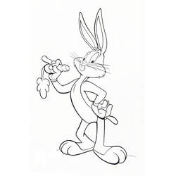 Dessin à colorier: Bugs Bunny (Personnages de dessins animés) #26483 - Coloriages à Imprimer Gratuits