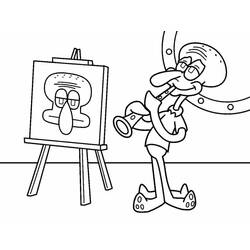 Dessin à colorier: Carlo Tentacule (Personnages de dessins animés) #220585 - Coloriages à Imprimer Gratuits
