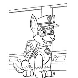 Dessin à colorier: Chase Pat Patrouille (Personnages de dessins animés) #181650 - Coloriages à Imprimer Gratuits