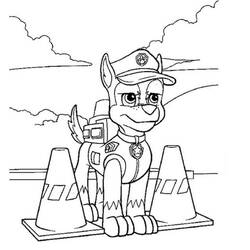 Dessin à colorier: Chase Pat Patrouille (Personnages de dessins animés) #181651 - Coloriages à Imprimer Gratuits