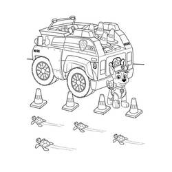 Dessin à colorier: Chase Pat Patrouille (Personnages de dessins animés) #181652 - Coloriages à Imprimer Gratuits
