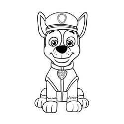 Dessin à colorier: Chase Pat Patrouille (Personnages de dessins animés) #181660 - Coloriages à Imprimer Gratuits