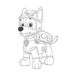 Dessin à colorier: Chase Pat Patrouille (Personnages de dessins animés) #181663 - Coloriages à Imprimer Gratuits