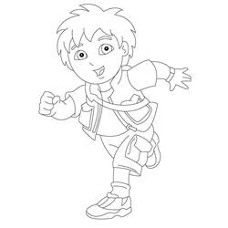 Dessin à colorier: Diego (Personnages de dessins animés) #198005 - Coloriages à Imprimer Gratuits