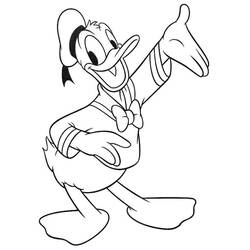 Dessin à colorier: Donald Duck (Personnages de dessins animés) #30338 - Coloriages à Imprimer Gratuits