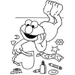Dessin à colorier: Elmo (Personnages de dessins animés) #203515 - Coloriages à Imprimer Gratuits