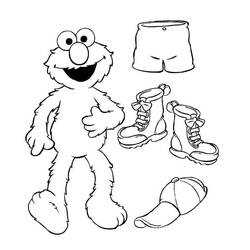 Dessin à colorier: Elmo (Personnages de dessins animés) #203536 - Coloriages à Imprimer Gratuits