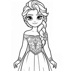 Dessin à colorier: Elsa (Personnages de dessins animés) #220099 - Coloriages à Imprimer Gratuits