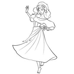 Dessin à colorier: Esmeralda (Personnages de dessins animés) #182305 - Coloriages à Imprimer Gratuits