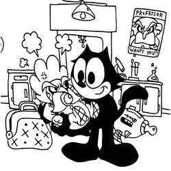 Dessin à colorier: Félix le Chat (Personnages de dessins animés) #206994 - Coloriages à Imprimer Gratuits