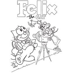 Dessin à colorier: Félix le Chat (Personnages de dessins animés) #206995 - Coloriages à Imprimer Gratuits