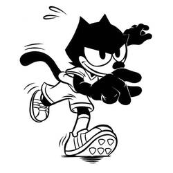 Dessin à colorier: Félix le Chat (Personnages de dessins animés) #207004 - Coloriages à Imprimer Gratuits