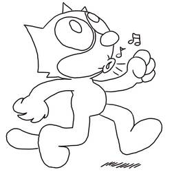 Dessin à colorier: Félix le Chat (Personnages de dessins animés) #207009 - Coloriages à Imprimer Gratuits